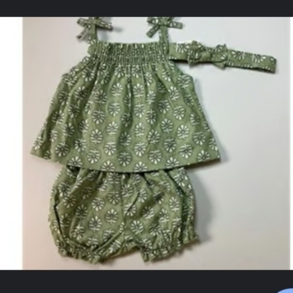 Super Cute Floral Green 3 Piece Set / Baby Girl Summer Spring Carters